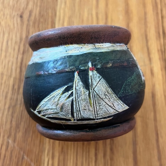 Lang Candles Primitive Nautical Sailboat Votive Holder - Picture 1 of 5